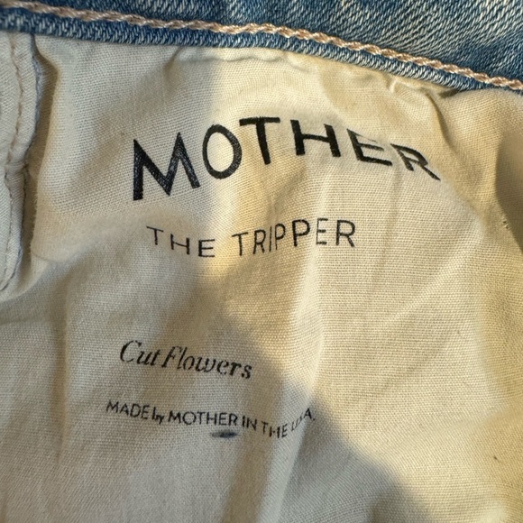 Mother The Tripper Cut Flowers Light Wash Distressed High Rise Denim Jeans - Picture 9 of 13